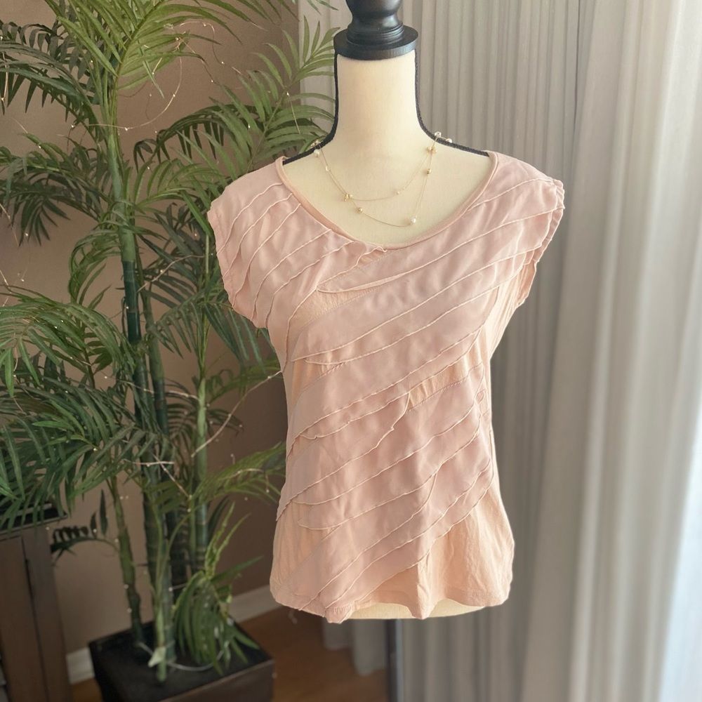 LC Lauren Conrad Blush Ruffle Top